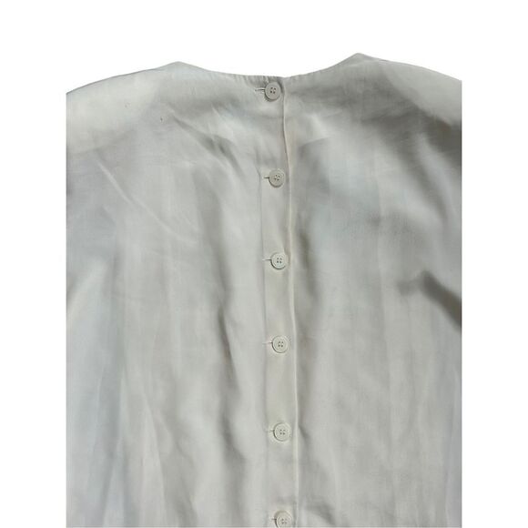 Christian Dior Vintage Chemises Long Sleeve Pleated Blouse Women's Cream Size 10 - Picture 9 of 10